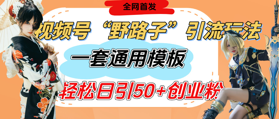 视频号“野路子”玩法，评论区疯狂截流，一套模板单日单号引流50+创业粉副业联盟-网创项目资源站-副业项目-创业项目-搞钱项目副业联盟